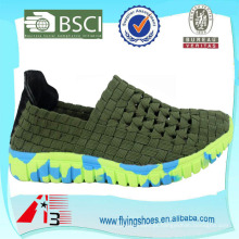 Italina homem Woven Elastic Deslizamento-on Comfort Flat Sport Shoes